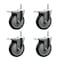 Service Caster 5 Inch Thermoplastic  Rubber Swivel 58 Inch Threaded Stem Caster Set with Total Lock Brake SCC-TSTTL20S514-TPRB-58212-4 - alternate 1